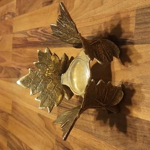 Decorative Crafts Brass Hydrangea Leaf Display Candle Holder